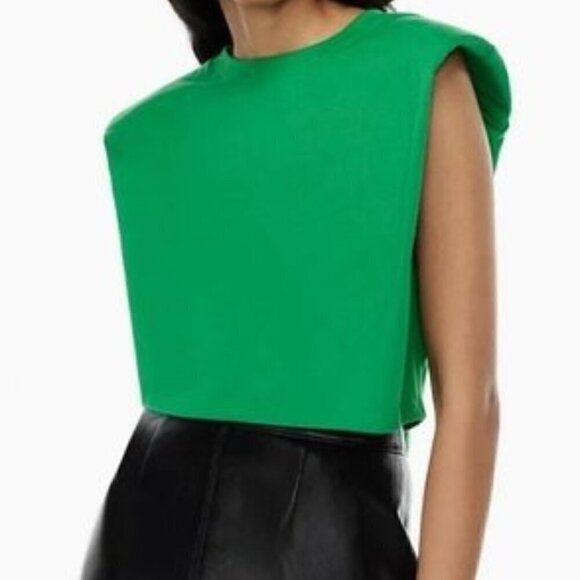 Aritzia Babaton Shoulder Pad Tank Crew-neck t-shirt Size 2XS - Picture 2 of 7